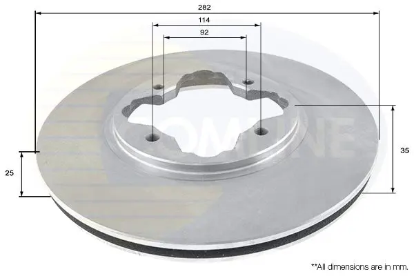 Handler.Part Brake disc COMLINE ADC0528V 1