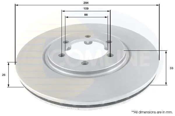 Handler.Part Brake disc COMLINE ADC1080V 1