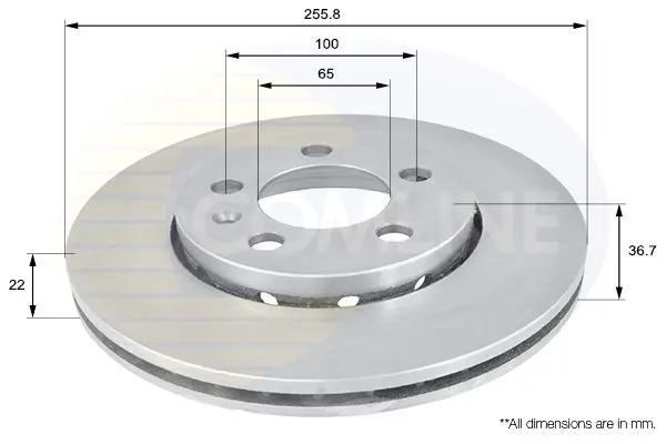 Handler.Part Brake disc COMLINE ADC1407V 1