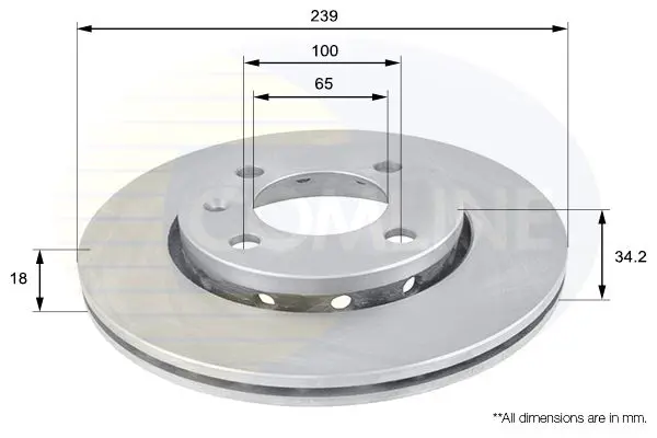 Handler.Part Brake disc COMLINE ADC1413V 1