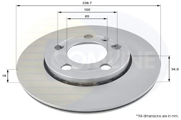 Handler.Part Brake disc COMLINE ADC1461V 1