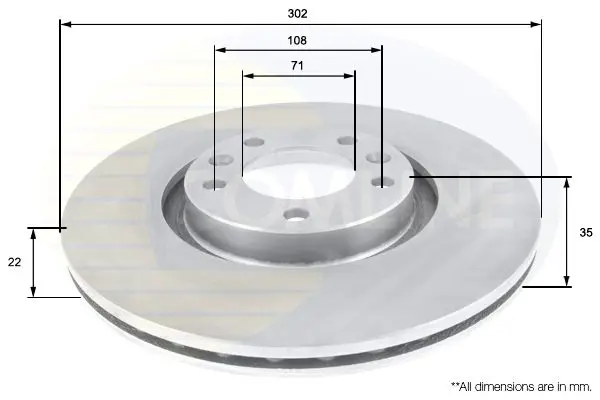 Handler.Part Brake disc COMLINE ADC1591V 1