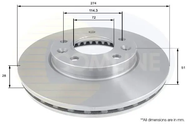 Handler.Part Brake disc COMLINE ADC1091V 1