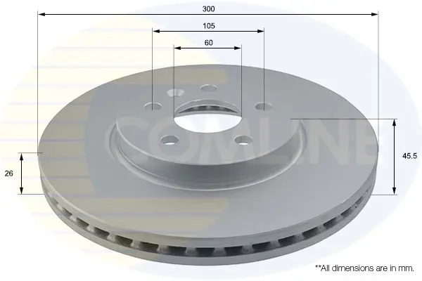 Handler.Part Brake disc COMLINE ADC1162V 1