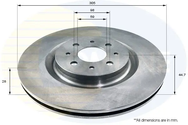 Handler.Part Brake disc COMLINE ADC1834V 1