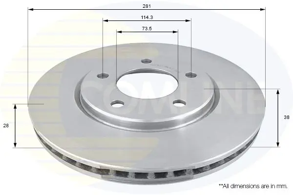 Handler.Part Brake disc COMLINE ADC2304V 1