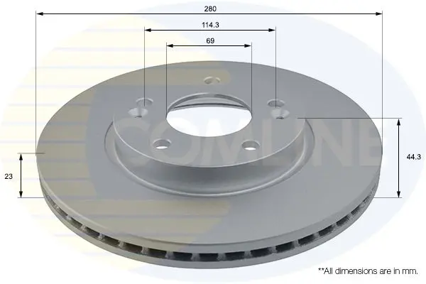 Handler.Part Brake disc COMLINE ADC2417V 1