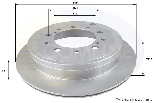 Handler.Part Brake disc COMLINE ADC2502V 1