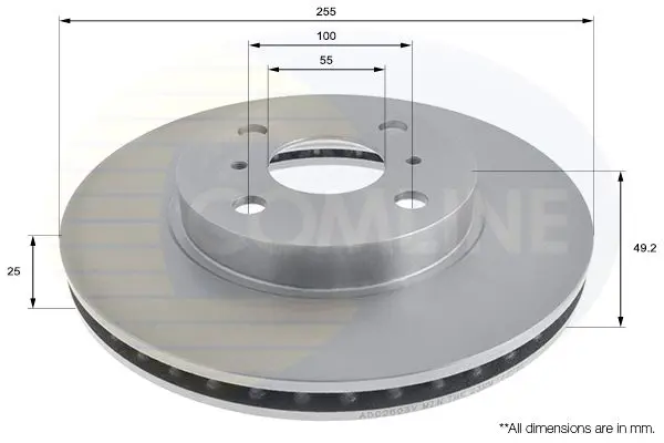 Handler.Part Brake disc COMLINE ADC2503V 1