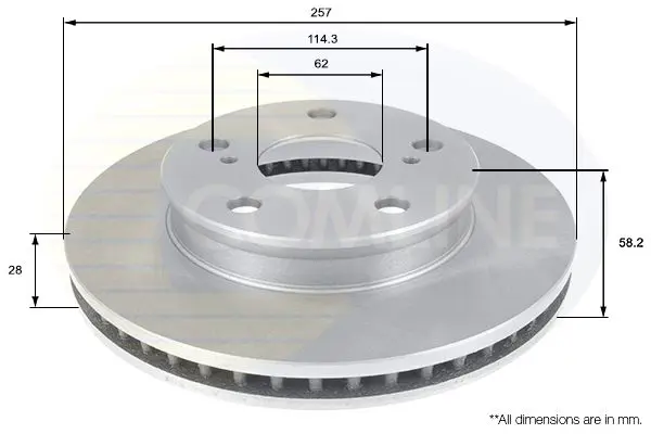 Handler.Part Brake disc COMLINE ADC2504V 1