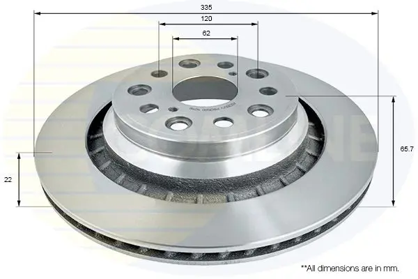 Handler.Part Brake disc COMLINE ADC2507V 1