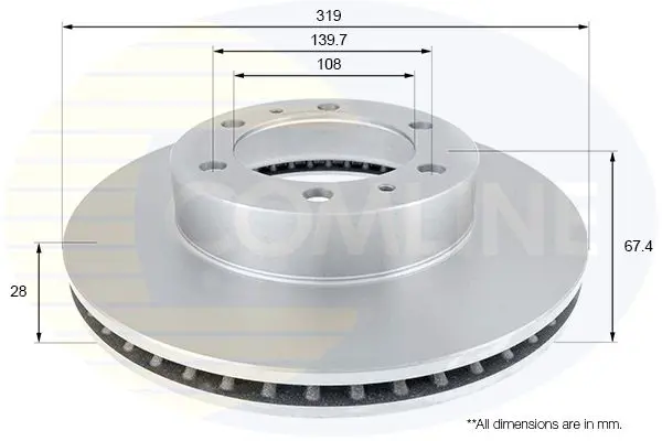 Handler.Part Brake disc COMLINE ADC2508V 1