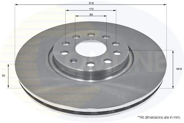 Handler.Part Brake disc COMLINE ADC2601V 1