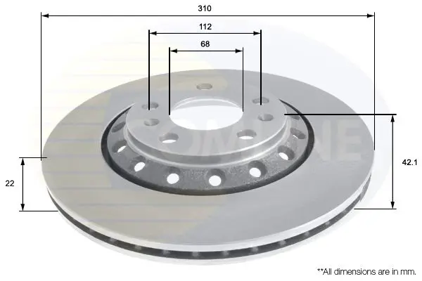 Handler.Part Brake disc COMLINE ADC2609V 1