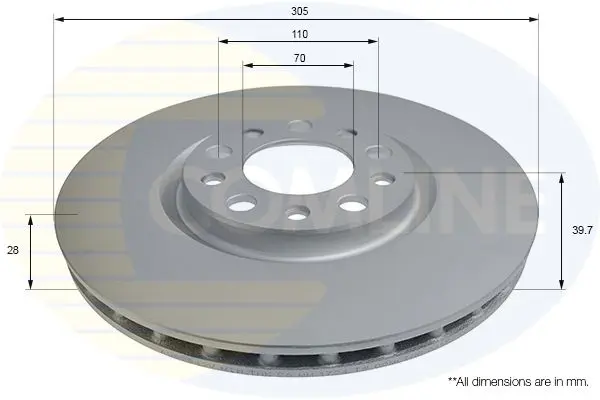 Handler.Part Brake disc COMLINE ADC2842V 1