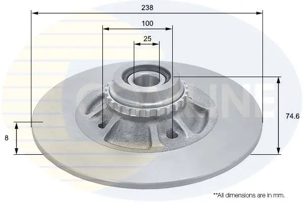 Handler.Part Brake disc COMLINE ADC3026 1