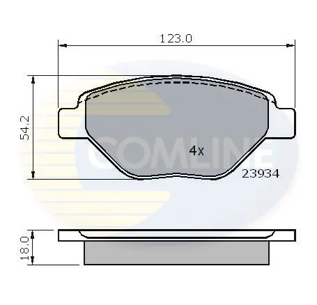 Handler.Part Brake pad set, disc brake COMLINE CBP01159 1