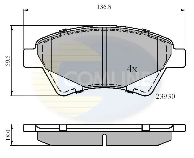 Handler.Part Brake pad set, disc brake COMLINE CBP01160 1