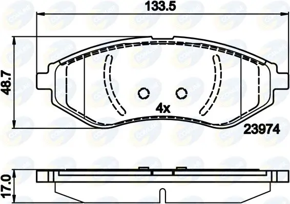 Handler.Part Brake pad set, disc brake COMLINE CBP01598 1