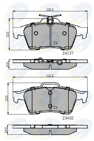 Handler.Part Brake pad set, disc brake COMLINE CBP01599 1