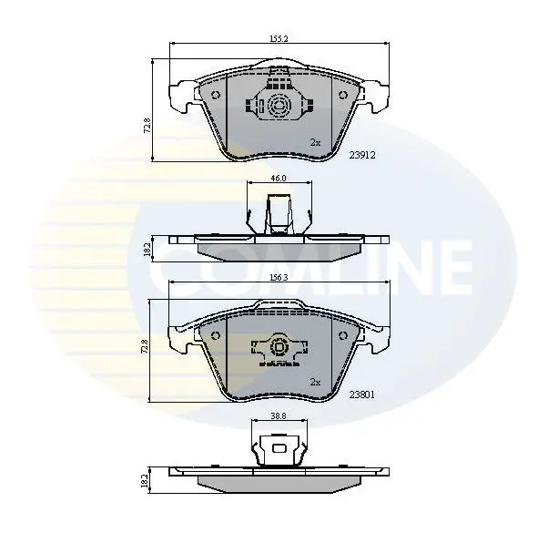 Handler.Part Brake pad set, disc brake COMLINE CBP01607 1