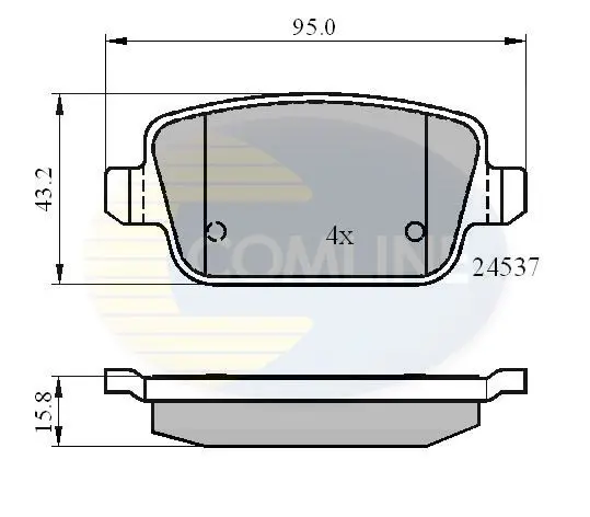 Handler.Part Brake pad set, disc brake COMLINE CBP01610 1