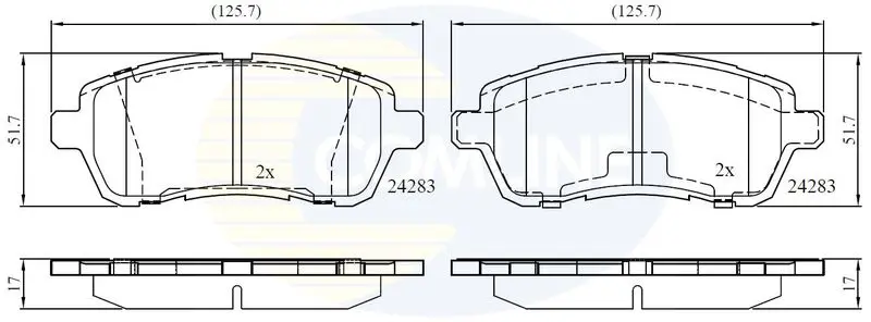 Handler.Part Brake pad set, disc brake COMLINE CBP01618 1