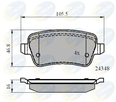 Handler.Part Brake pad set, disc brake COMLINE CBP01630 1