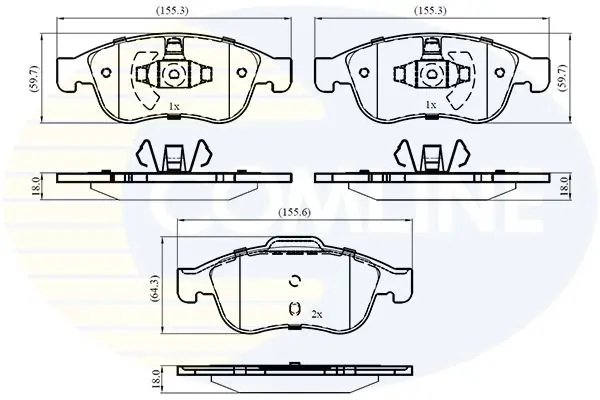 Handler.Part Brake pad set, disc brake COMLINE CBP01677 1