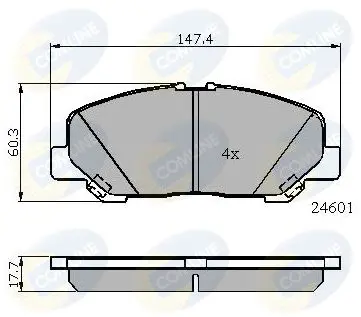 Handler.Part Brake pad set, disc brake COMLINE CBP01701 1