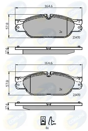 Handler.Part Brake pad set, disc brake COMLINE CBP01704 1