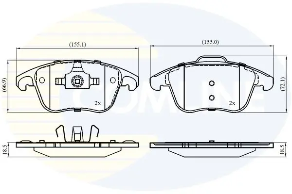 Handler.Part Brake pad set, disc brake COMLINE CBP01720 1