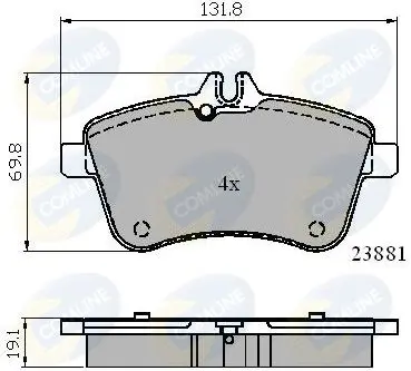 Handler.Part Brake pad set, disc brake COMLINE CBP01723 1