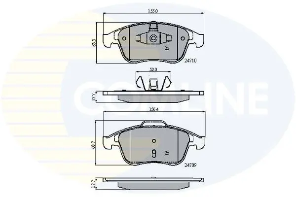 Handler.Part Brake pad set, disc brake COMLINE CBP01725 1