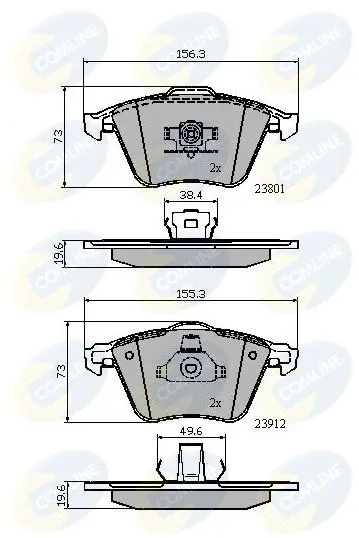 Handler.Part Brake pad set, disc brake COMLINE CBP01752 1