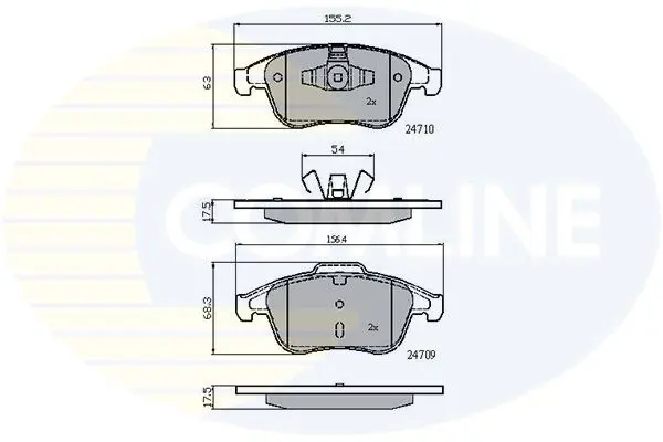 Handler.Part Brake pad set, disc brake COMLINE CBP02001 1