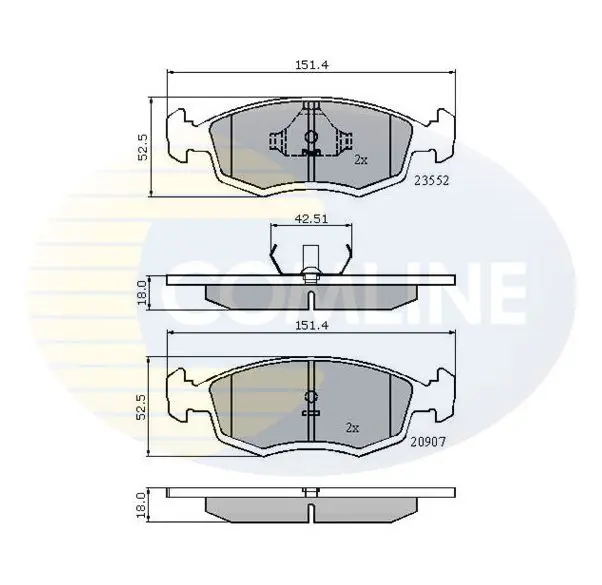 Handler.Part Brake pad set, disc brake COMLINE CBP0201 1