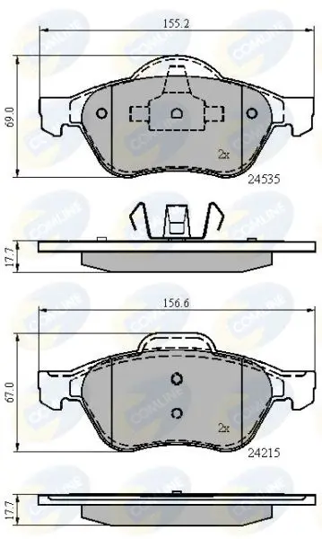 Handler.Part Brake pad set, disc brake COMLINE CBP02017 1