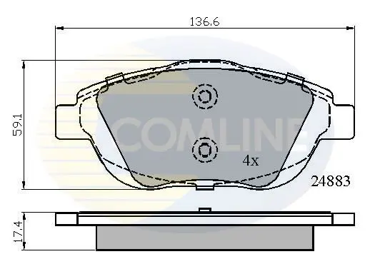 Handler.Part Brake pad set, disc brake COMLINE CBP02027 1