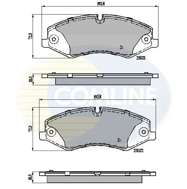 Handler.Part Brake pad set, disc brake COMLINE CBP02030 1