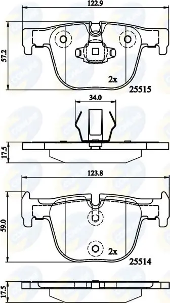 Handler.Part Brake pad set, disc brake COMLINE CBP02147 1