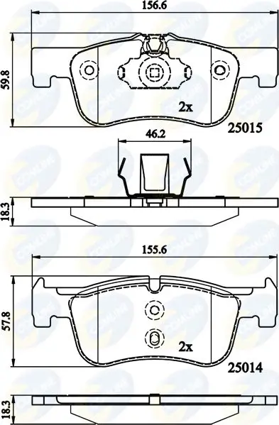 Handler.Part Brake pad set, disc brake COMLINE CBP02148 1