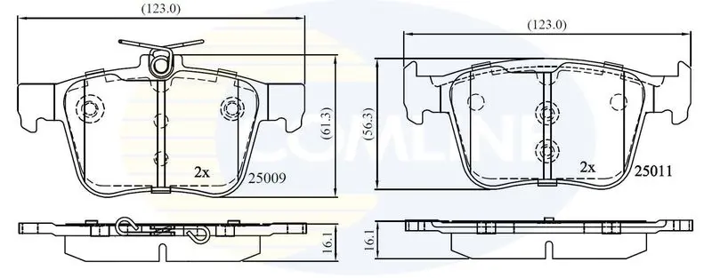 Handler.Part Brake pad set, disc brake COMLINE CBP02157 1