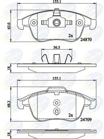 Handler.Part Brake pad set, disc brake COMLINE CBP02162 1