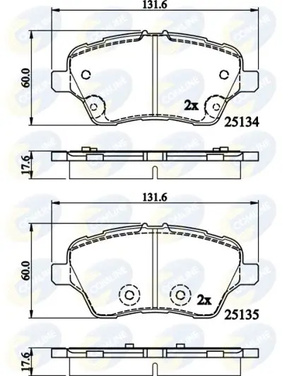 Handler.Part Brake pad set, disc brake COMLINE CBP02197 1