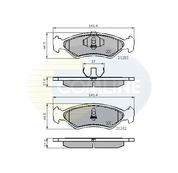 Handler.Part Brake pad set, disc brake COMLINE CBP0502 1