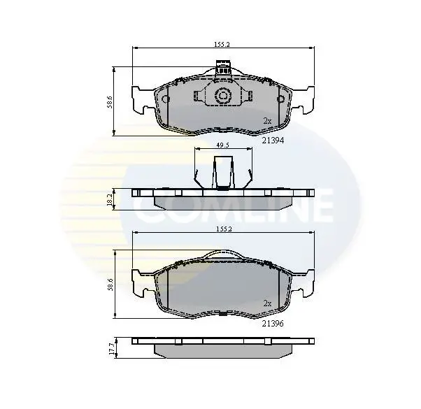 Handler.Part Brake pad set, disc brake COMLINE CBP0514 1