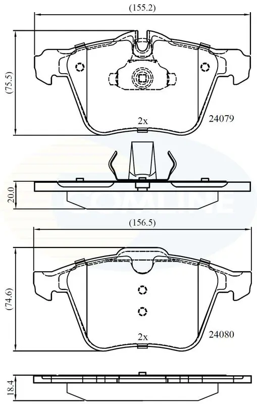 Handler.Part Brake pad set, disc brake COMLINE CBP06063 1