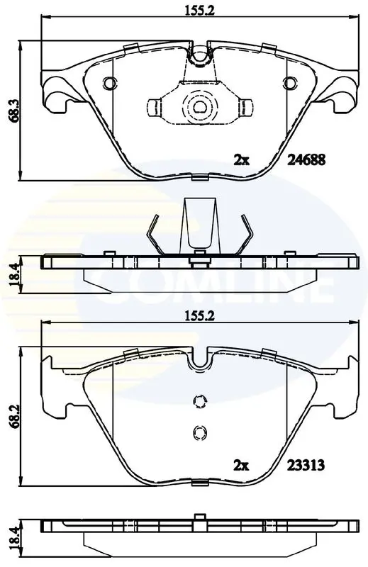 Handler.Part Brake pad set, disc brake COMLINE CBP06097 1