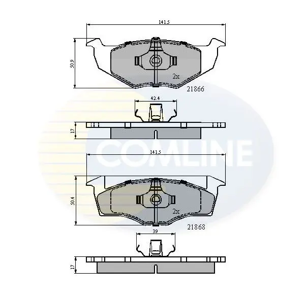 Handler.Part Brake pad set, disc brake COMLINE CBP0707 1